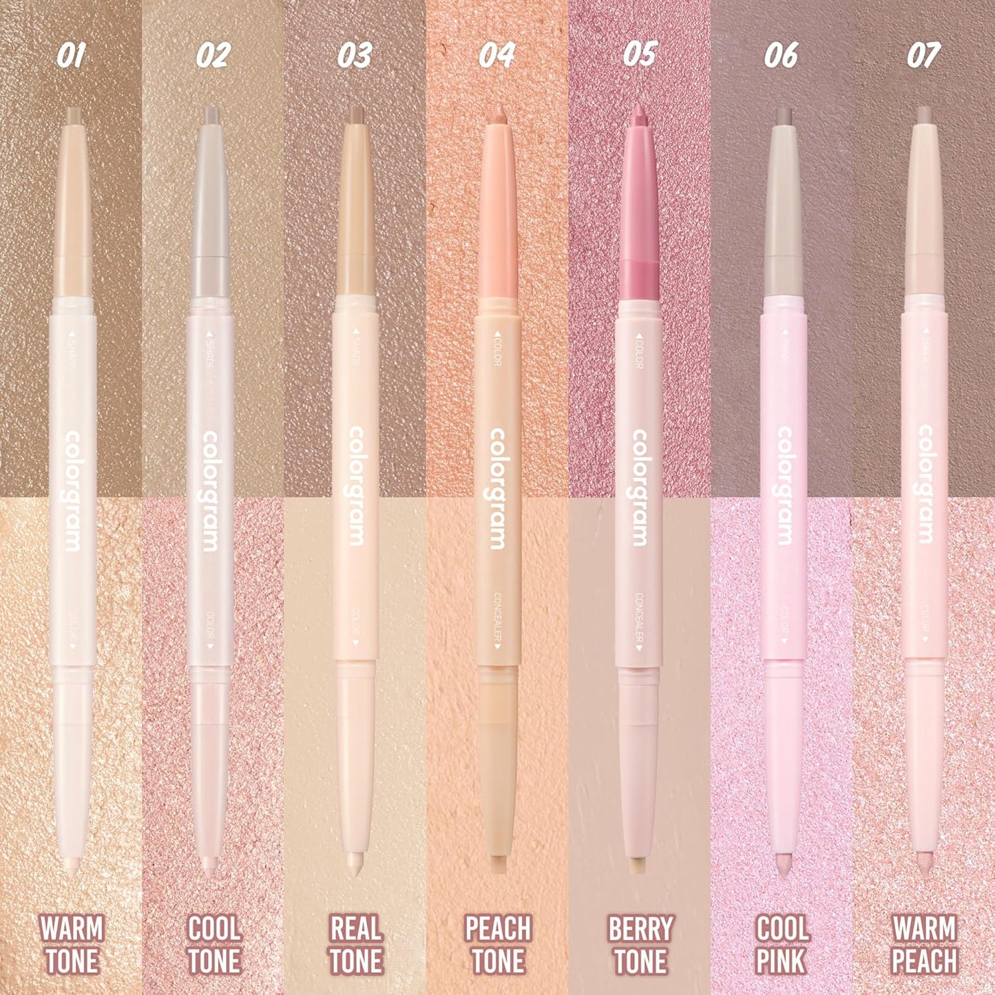 COLORGRAM Under Eye Highlighter Stick - 05 Berry | Silky-Smooth Long-Lasting Highlighter & Contouring Stick for Smudge-Proof, Shining Daily Makeup | K-Beauty Face Highlighters & Luminizers