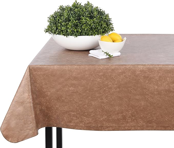 Yourtablecloth Heavy Duty Vinyl Rectangle or Square Tablecloth – 6 Gauge Heavy Duty Tablecloth – Flannel Backed – Wipeable Tablecloth with Vivid Colors & Many Sizes 52 x 70 Royal Blue