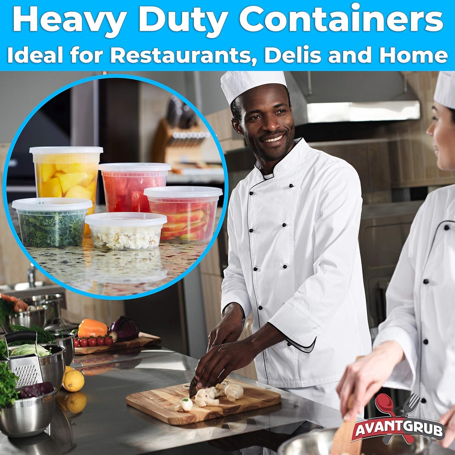 Heavy Duty Plastic Containers with Lids 12 EA Mix of Sizes 60 Containers Total. Leakproof Microwavable Portion Cup for To-Go Orders, Food Prep or Storage. Reusable Takeout Cups for Restaurant, Cafe.