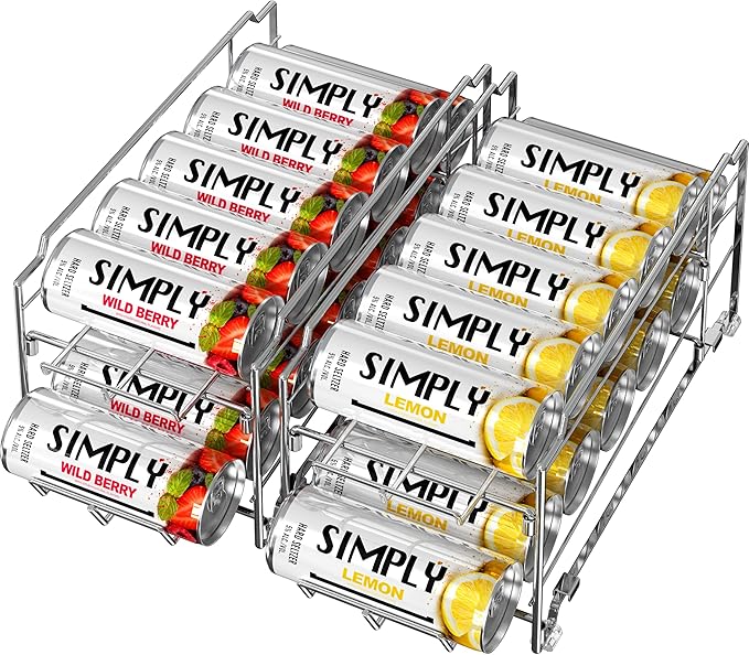 Simple Houseware 2PK Front Loading Tall Skinny Can Dispenser, Chrome