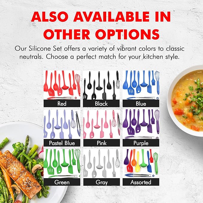 Chef Craft 9 Piece Silicone Kitchen Tool and Utensil Set, Blue