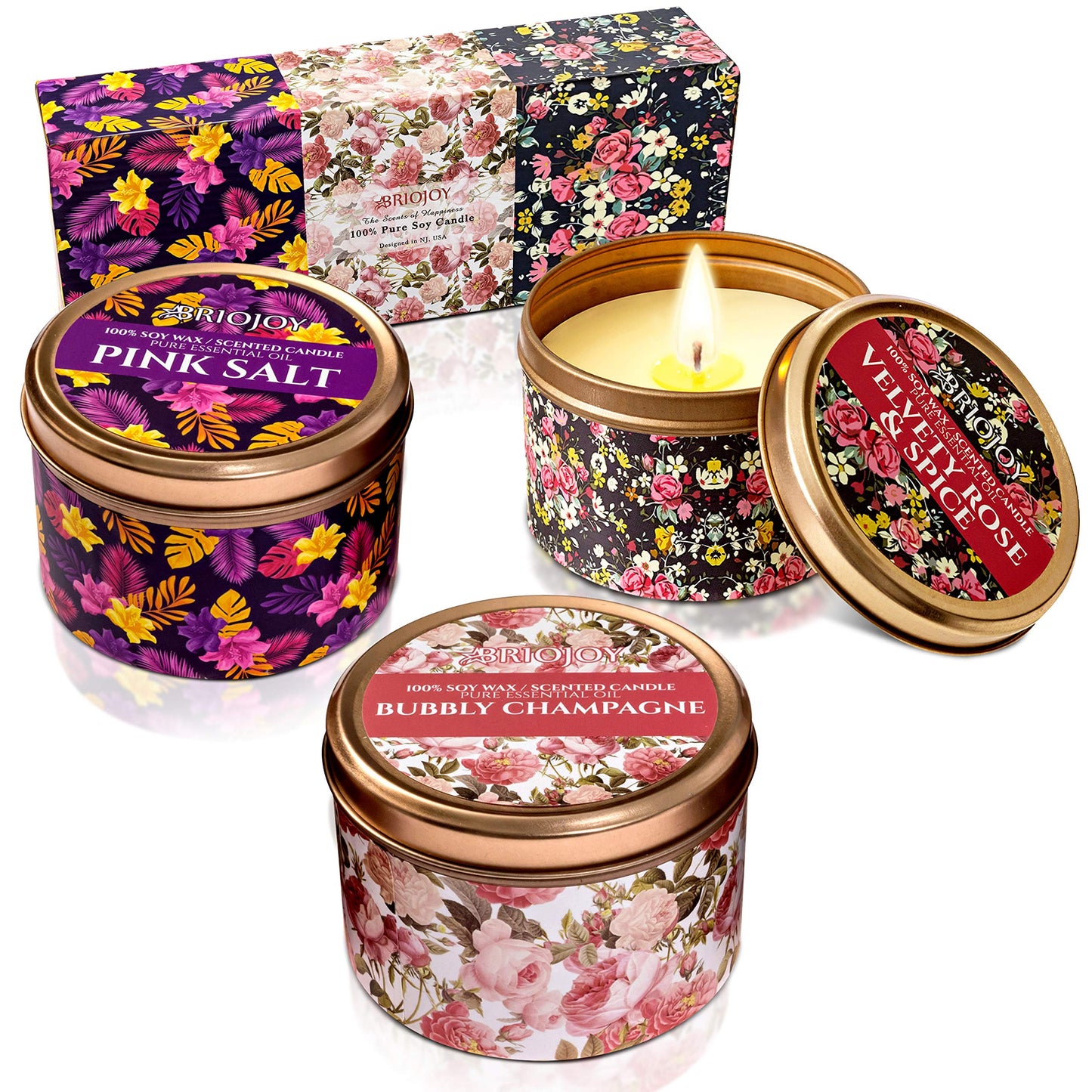 Briojoy Candle Gifts for Women - Unique Mothers Day, Valentines Day, Birthday Gift for Her Mom Wife Sister Girlfriend Daughter - Friendship Gift for Best Friend Bestie Coworker - Natural Soy Candle