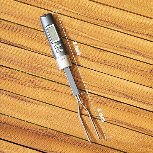 Meat Thermometer Fork with Electronic Ready Alarm, Digital Cooking Thermometer with Instant Read, LCD Display and Led Light, Grill Thermometers for BBQ Grilling Gadgets Steak Pork