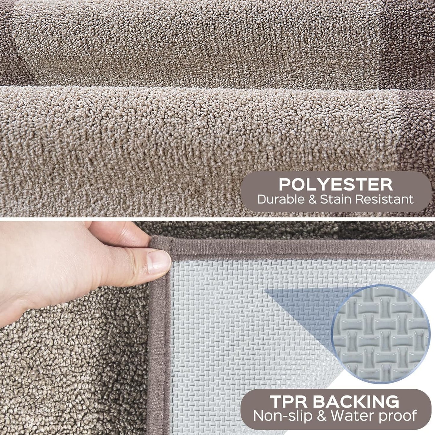 Machine Washable Runner Rug 32" x 96", Non Slip Kitchen Mat for Floor, Absorbent Entryway Rug for Kitchen, Bedroom, Living Room, Hallway, Door (Roll Packing)