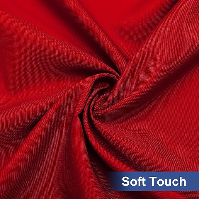 homing Rectangle Table Cloth Cover, Waterproof Polyester Elastic Fitted Tablecloth, Fits for 6 Foot Folding Tables, Washable Table Protector for Christmas, Holiday, Party (Red, 30" x 72")