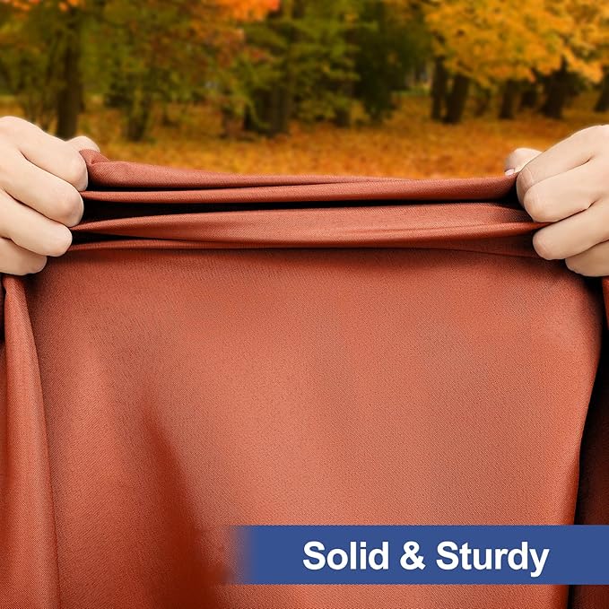 homing Rectangle Table Cloth Cover, Waterproof Polyester Elastic Fitted Tablecloth, Fits for 6 Foot Folding Tables, Washable Table Protector for Fall, Thanksgiving, Harvest Party (Rust, 30" x 72")