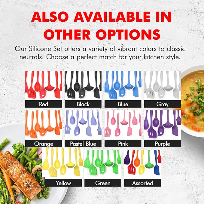 Chef Craft Premium Silicone Kitchen Tool and Utensil Set, 7 Piece, Assorted