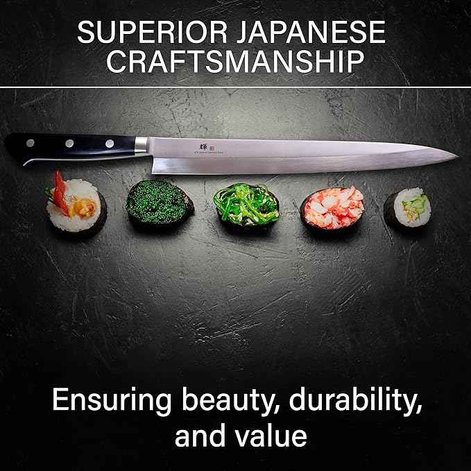 Kagayaki Japanese Chef’s Knife, KG-18 Professional Yanagiba 240mm(Sashimi, Sushi Knife), VG-1 High Carbon Japanese Stainless Steel Pro Kitchen Knife with Ergonomic Pakka Wood Handle