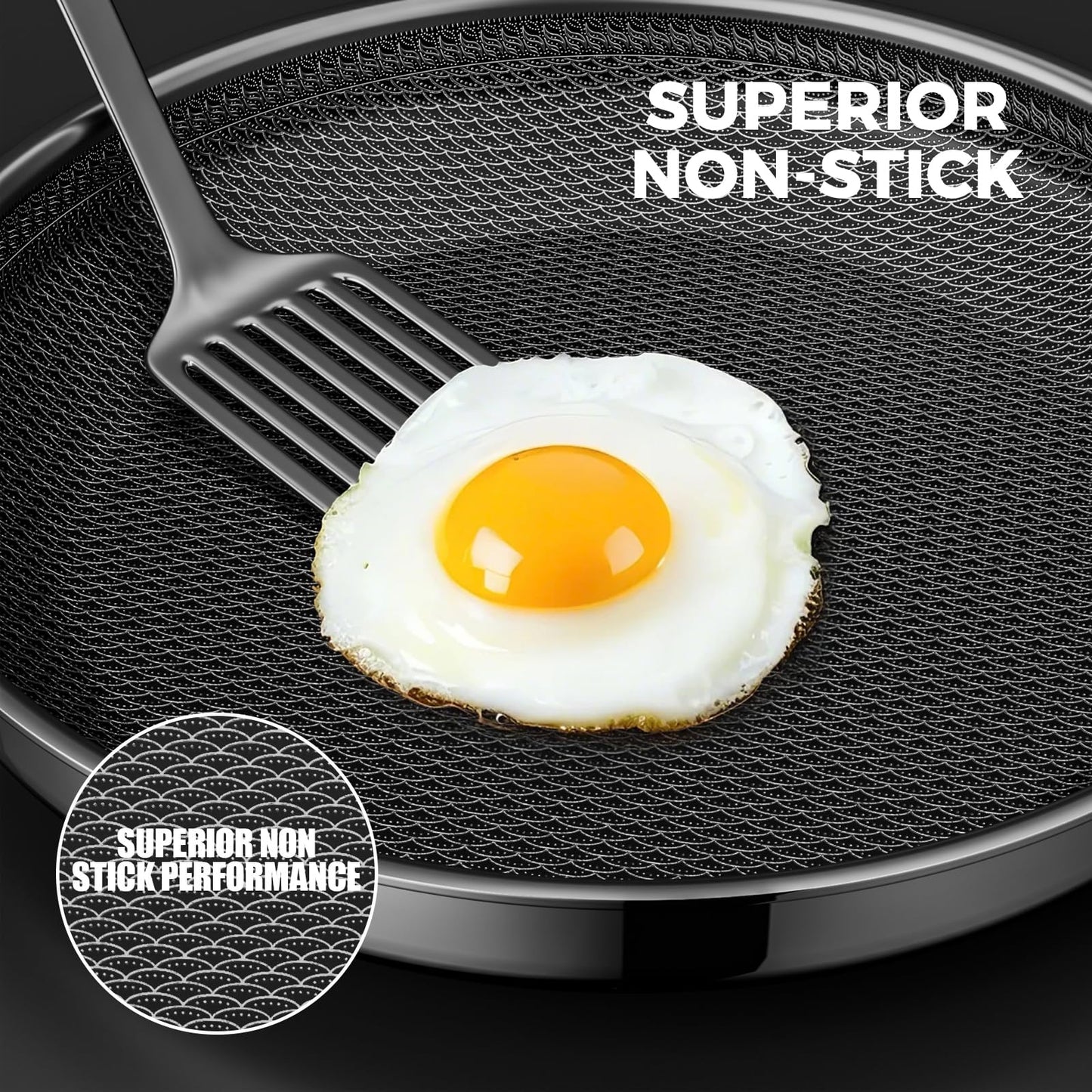 ZEROPAN Non Stick Frying Pans,Hybrid Nonstick 9.5 Inch Frying Pan,Stay-Cool Handle,Dishwasher-Friendly,Nonstick Frying Pan,Oven-Safe,Works on Induction,Ceramic and Gas Cooktops