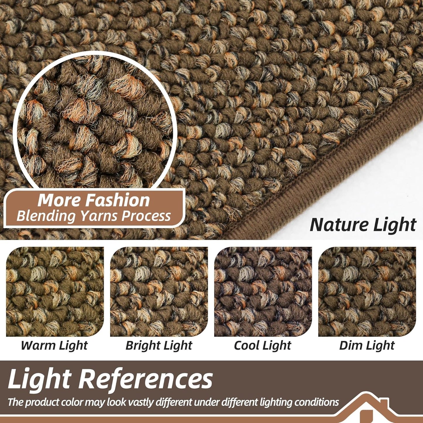 BEQHAUSE Kitchen Runner Rugs 24"x60", Non-Slip Kitchen Mats for Floor, Super Absorbent and Stain Resistant Kitchen Rug, Machine Washable Rugs for Kitchen, Hallway, Laundry & Sink, Brown