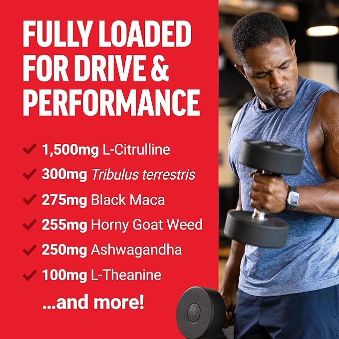 Force Factor SCORE! Nitric Oxide Supplement for Men with Horny Goat Weed, L-Citrulline, Ashwagandha, Black Maca & Tribulus, Ignite Drive & Energy, Increase Endurance, For Male Vitality, 76 Capsules