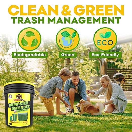 BEEST Dumpster Defender - 15lbs Outdoor Trash Can Deodorizer & Liquid Waste Absorber (Made in USA) Biodegradable Trash Can Odor Eliminator - Powerful Garbage Deodorizer for Always-Fresh Bins - 69 Cups