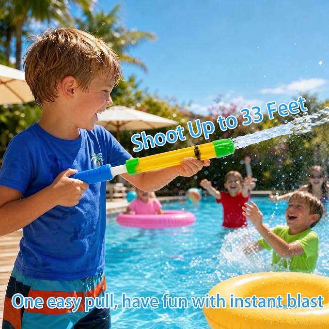 Water Gun Blasters for Kids & Adults: 18 Pack Bulk Water Squirter for Outdoor Swimming Pool Party, Backyard, Summer Beach, 12.6 Inch Water Shooter Toy Gift for Water Slide, Water Fighting Game
