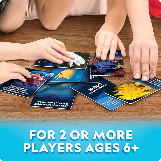National Geographic Anyone's Guess Ocean Animals Trivia Cards - Kids Trivia Card Game with 55 Jumbo Cards, Animal Games, Kids Trivia Game