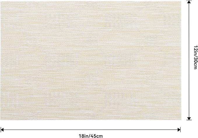 Leetaltree Wheat Placemats Set of 6 - Heat Resistant Non-Slip Place mats for Dining Table, Washable Durable PVC Vinyl Woven Table Mats（Wheat, 6）
