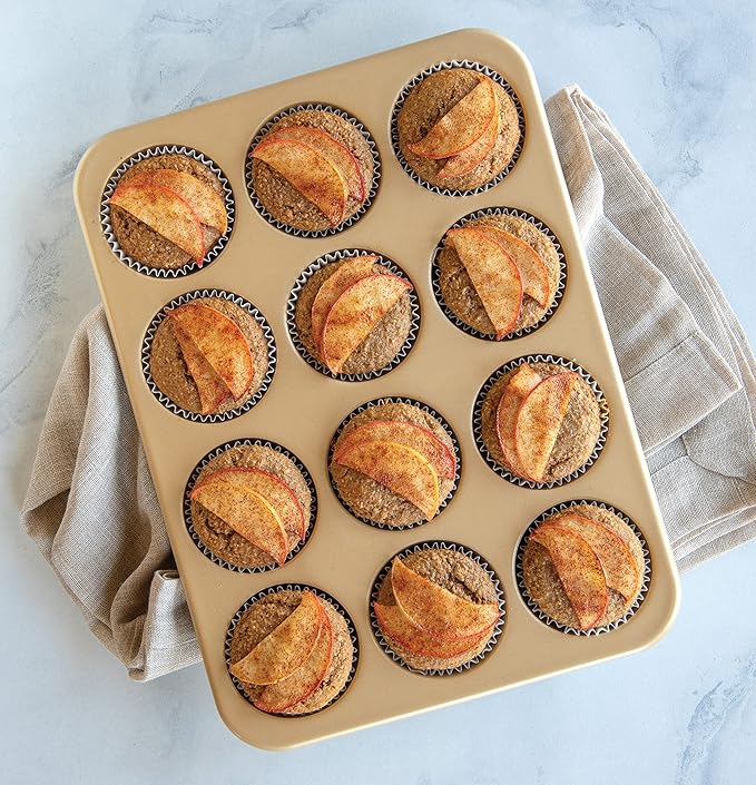 Nordic Ware Naturals Aluminum NonStick Muffin Pan, Twelve 2.75 Inch Cups