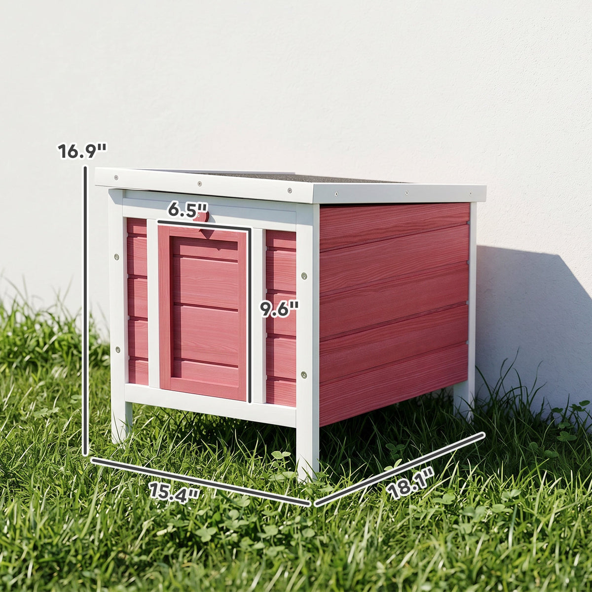 Small Wooden Rabbit Hutch Bunny Cage Guinea Pig Cage Duck House Dog House with Openable & Waterproof Roof, for Rabbits, Chickens, Ducks, Red