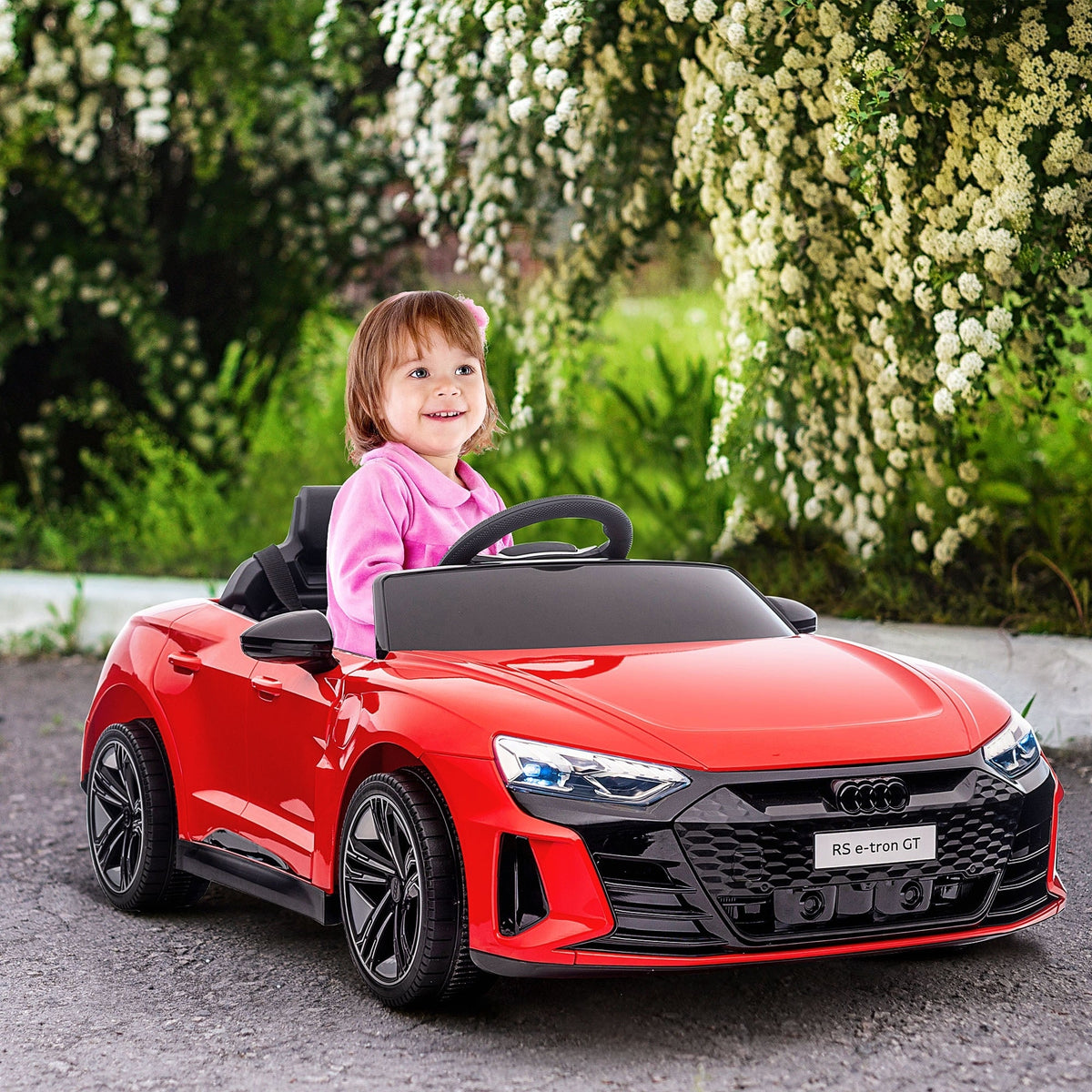 Licensed Audi RS e-tron GT 12V Ride On Car Truck for Kids, Electric Car Ride On Vehicle w/Parent Remote Control, Music, Lights, for Toddlers, Red