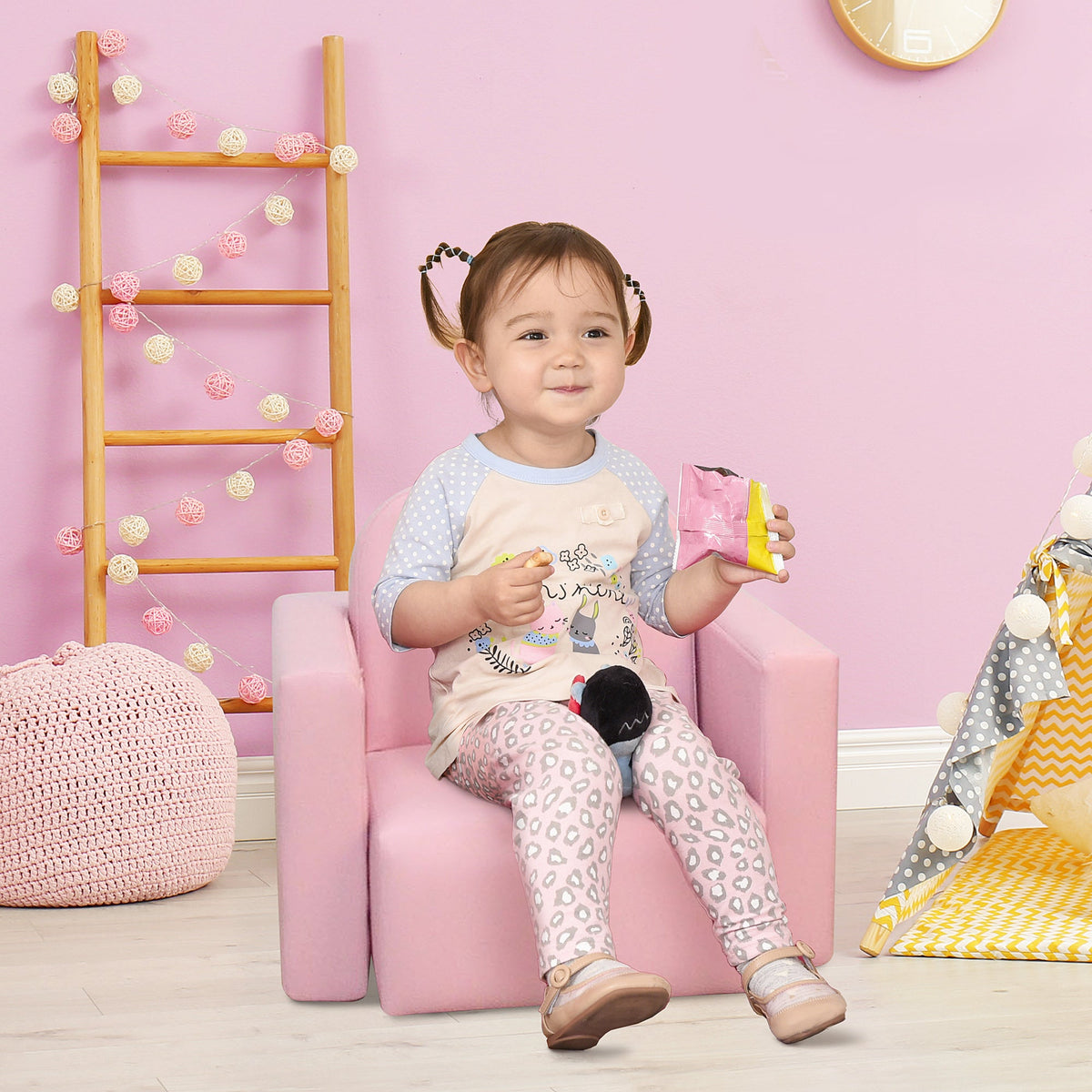 2-in-1 Convertible Table and Chair Set for Boys Girls for Boys Girls, Pink