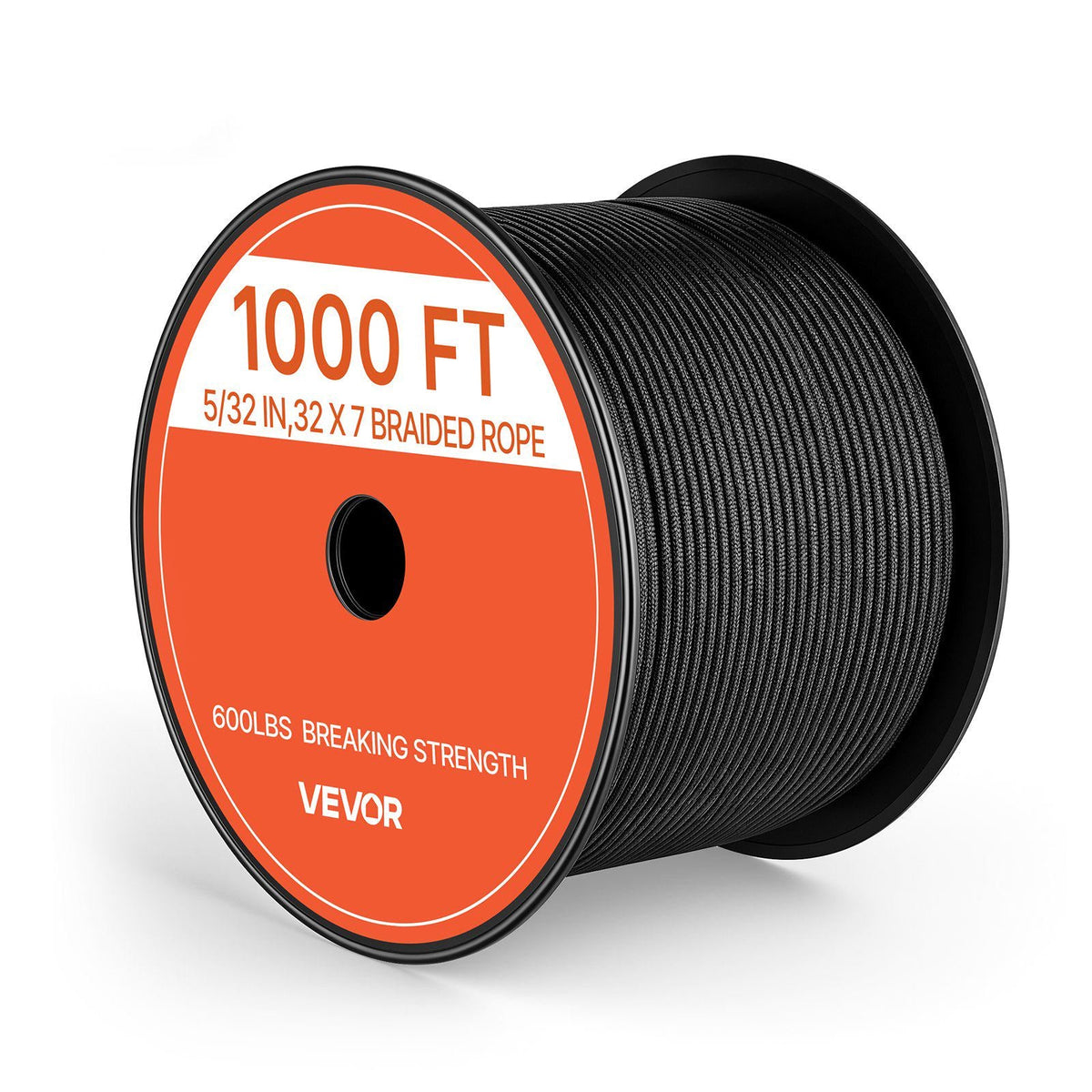 Paracord Rope 5/32 in x 1000 ft Nylon Parachute Cord 550 Tactical, Survival Cord, Heavy Duty 7 Strand, 600 lbs High Breaking Strength, Utility Rope, for Outdoor Camping & Bracelets, Black