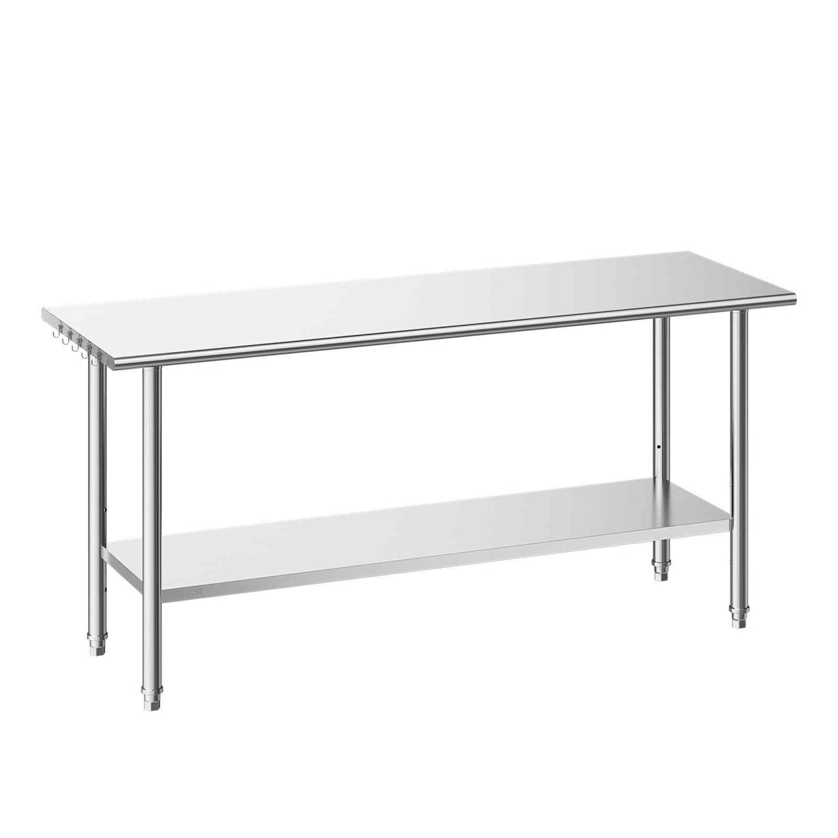 Stainless Steel Work Table, 24x72 Inch Food Prep Table, Commercial Kitchen Workstation with Adjustable Undershelf, Metal Heavy Duty Utility Worktable, for Restaurant Home Hotel Garage Outdoor