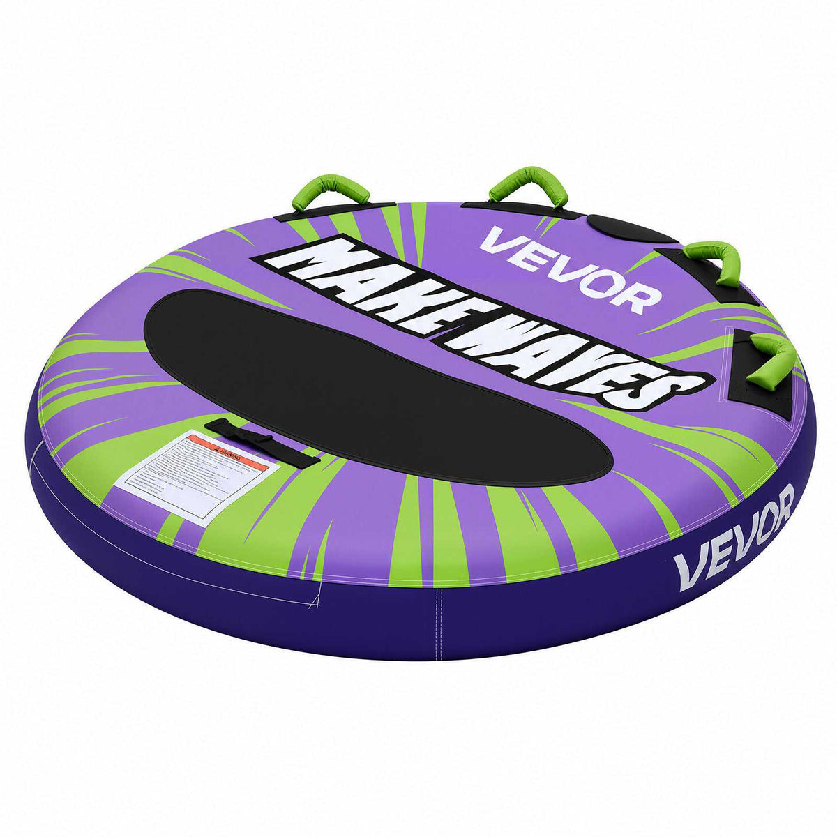 Towable Tubes for Boating, 2-Rider Inflatable Boat Tubes and Towables, 340lbs Capacity Water Sport Tube for Boat to Pull - with Anti-Slip Pad, Full Nylon Cover, Padded Handles & Safety Valve