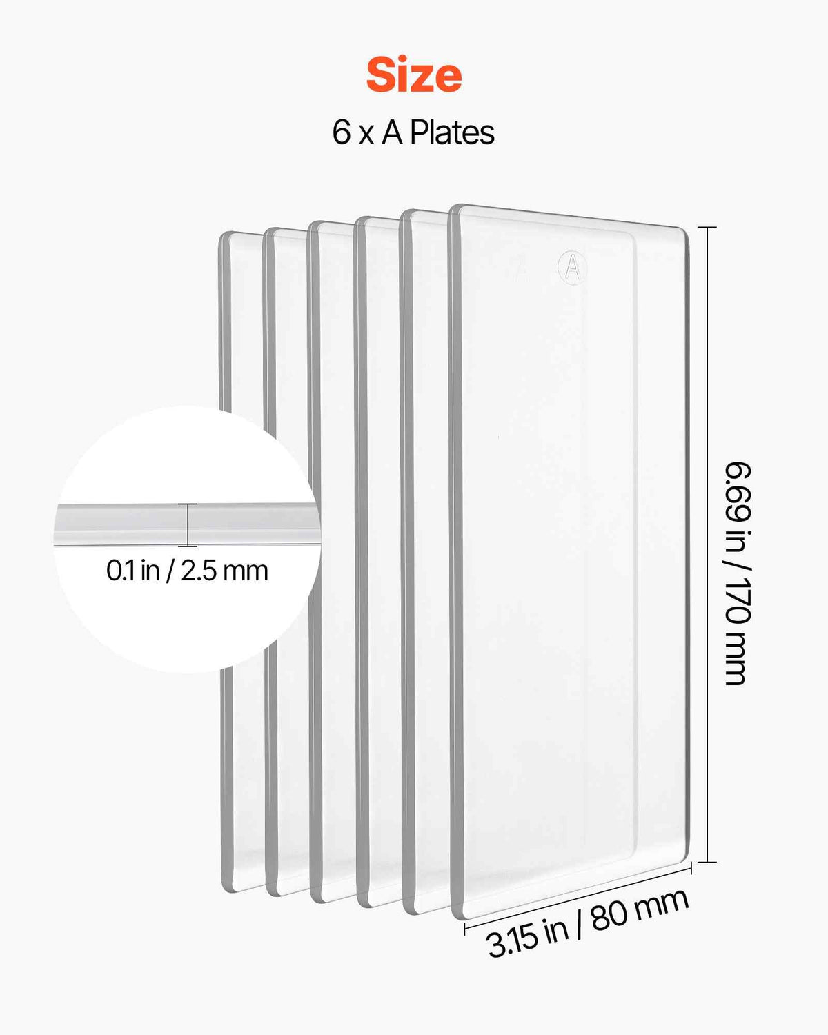 Cutting Plates, 6 Pcs, 6.69 x 3.15 x 0.1 in, Clear Polycarbonate Material, Die Cut Pads Compatible with  Die Cutting and Embossing Machine KM-1830, for Scrapbooking and Card Making