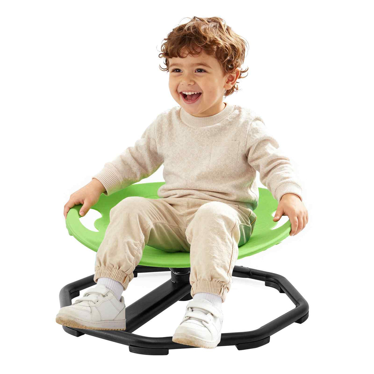 Sensory Spinning Chair for Children Sensory Development Chair 110 LBS, Sensory Swivel Seat Products for Children, Training Body Coordination Balance, 16.9" L x 14" W, Rounded Shape, Green