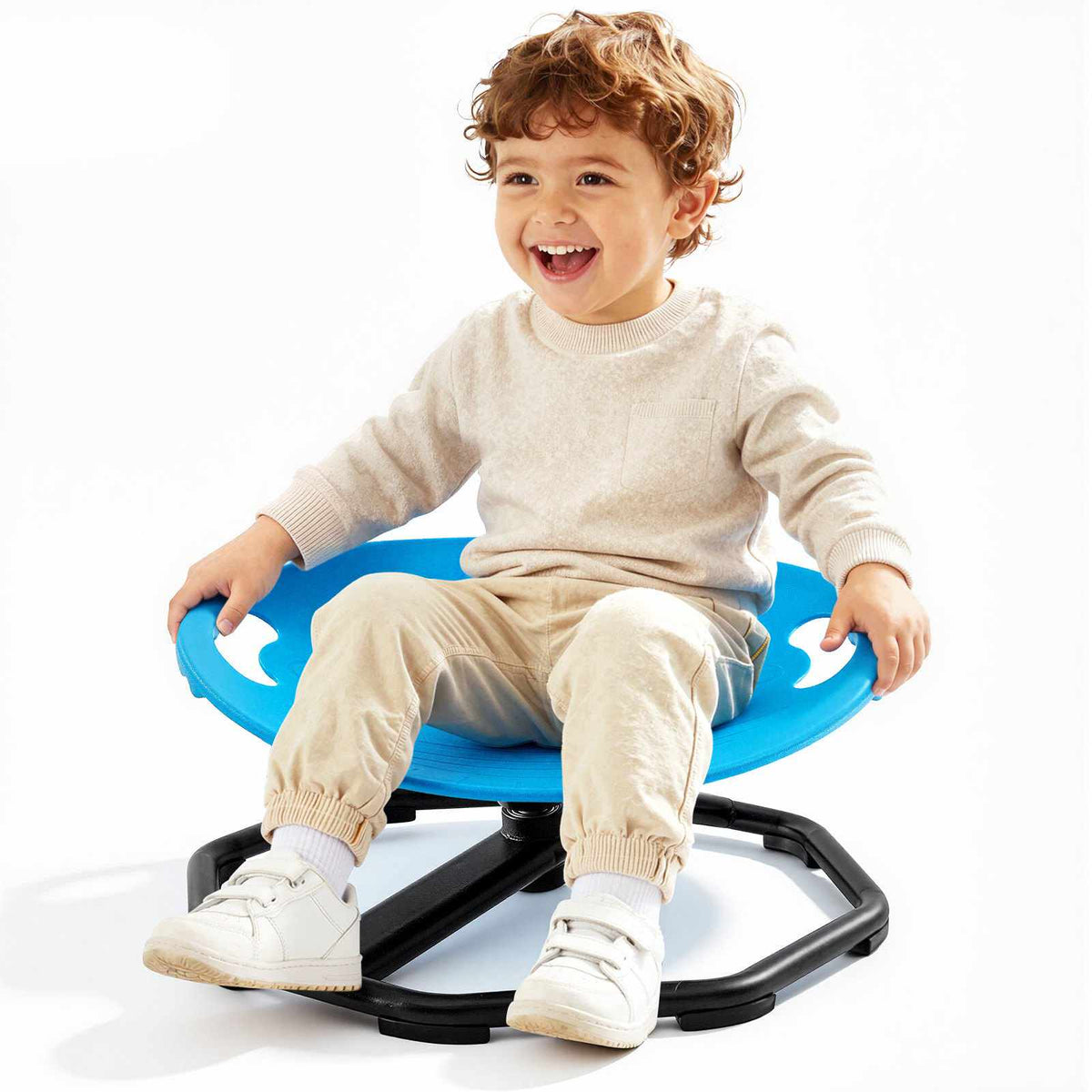Sensory Spinning Chair for Children Sensory Development Chair 110 LBS, Sensory Swivel Seat Products for Children, Training Body Coordination Balance, 16.9" L x 14" W, Rounded Shape, Blue