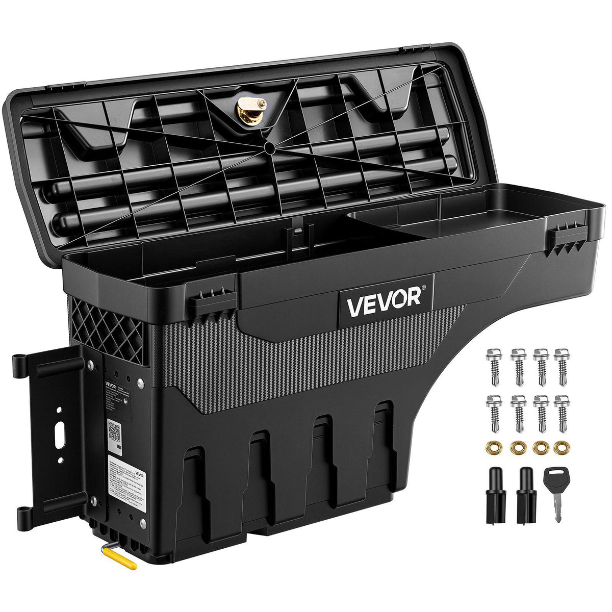 Truck Bed Storage Box, 6.6 Gal/25L Waterproof ABS Wheel Well Tool Box with Anti-Theft Lock, Compatible with 2020-2025 Chevy/GMC Silverado/Sierra 2500/3500HD, Driver Side Left (Drilling Required)