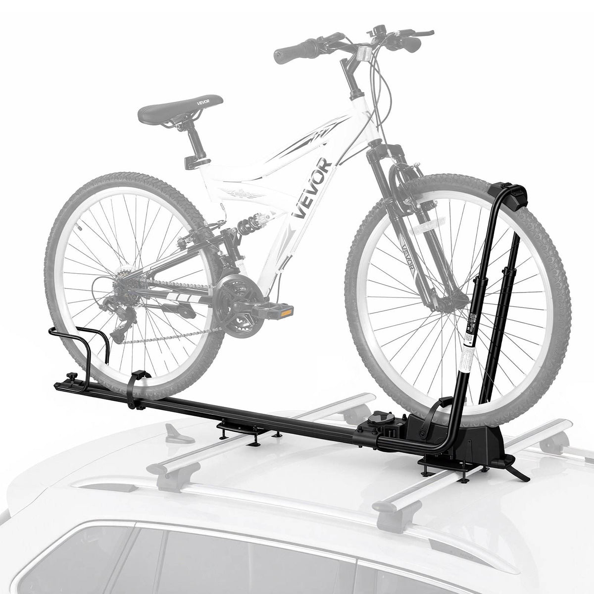 Roof Bike Rack 44 lbs 1 Bike Carrier Foldable Upright Rooftop Rack, for Car SUV, Aluminum Alloy & Q235 Steel, Dual-Arm Mount with Secure Locking System for Bicycle Storage and Transport, Black