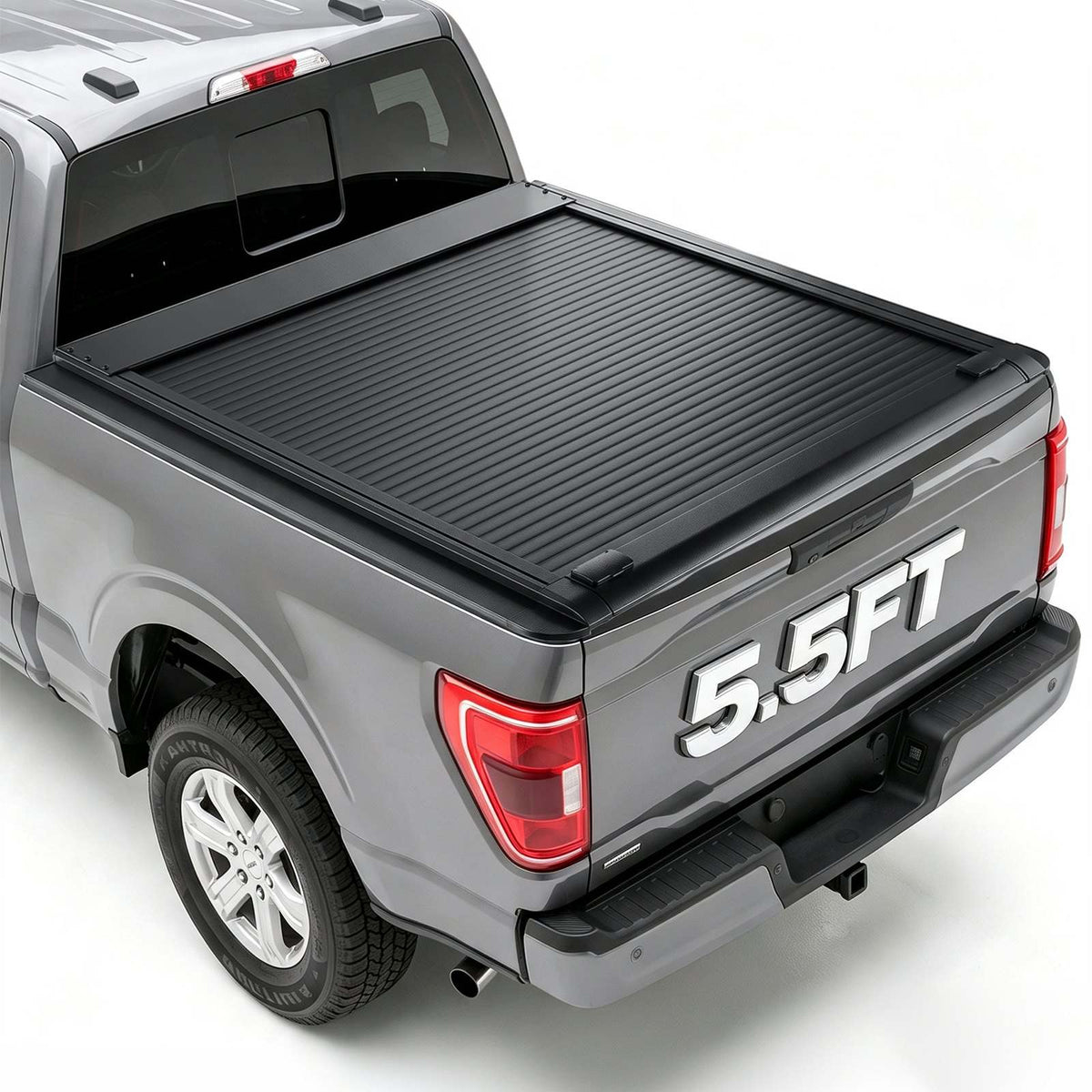 Retractable Tonneau Cover 5.5FT Hard Truck Bed Cover Manual Retract, Compatible with 2015-2026 F-150 5.5FT Bed (67.1"), Waterproof Aluminum Frame, T-Slot & Double Lock Key for Outdoor Trips