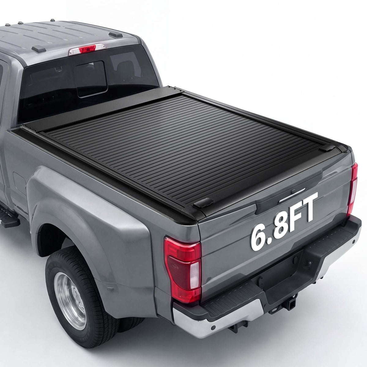 Retractable Tonneau Cover 6.8FT Hard Truck Bed Cover Manual Retract, Compatible with 2017-2026 Ford F-250/350 Super Duty 6.8FT Bed (81.9"), Waterproof Aluminum Frame, T-Slot & Lock Key for Trips