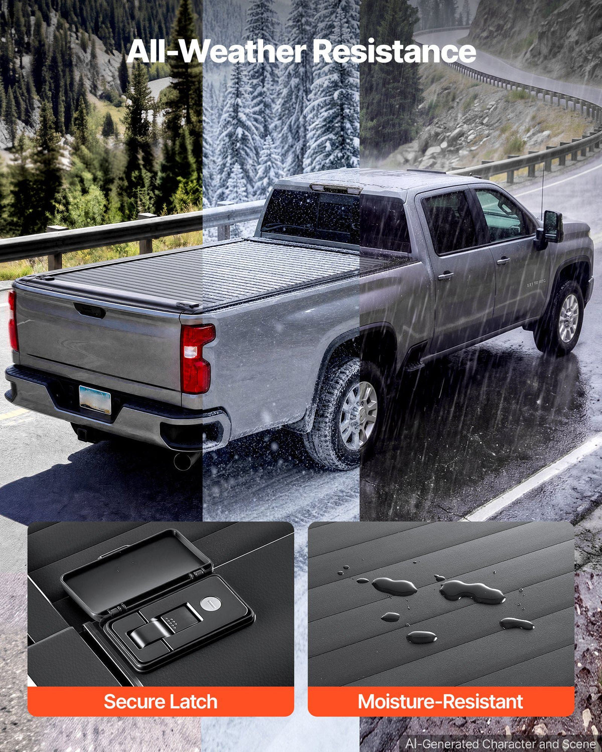 Retractable Tonneau Cover 6.9FT Hard Truck Bed Cover Manual Retract, Compatible with 2020-2026 Chevy/GMC Silverado/Sierra 2500/3500HD 6.9FT Bed (82.2"), Waterproof Aluminum, Lock Key for Trips