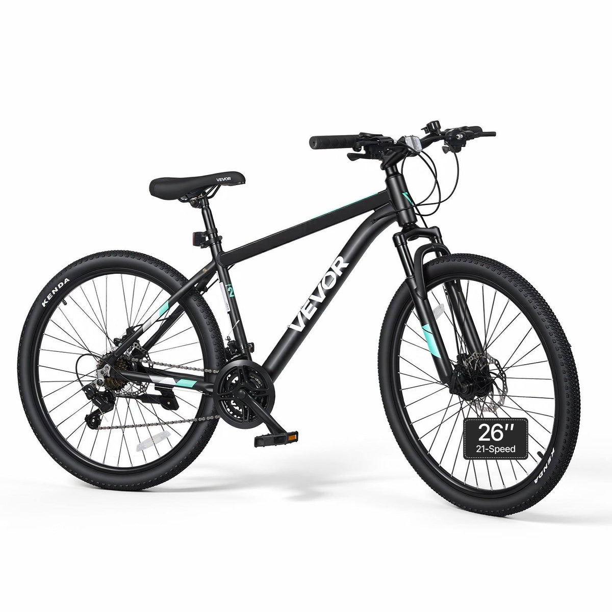 Mountain Bike for Men and Women 26 inch Outdoor Bicycle 21 Speeds, Adult Bikes, Front Suspension, Adjustable Saddle, All-Terrain Tires, Aluminum Alloy Frame, Dual Disc Brake, Pre-Assembled