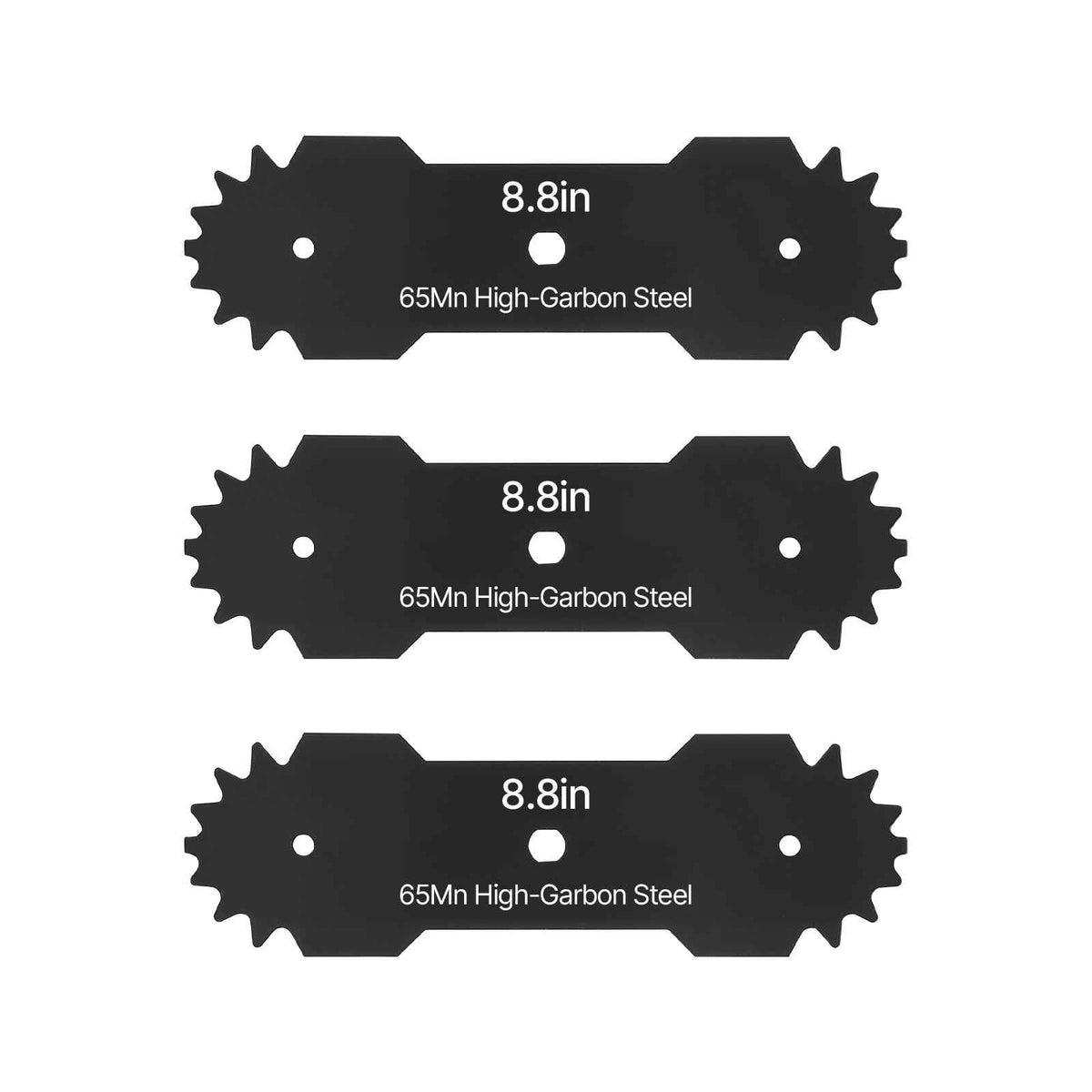 Electric Edger Blades, 8.8-inch Length, 3-Pack Replacement Blades, 65Mn High-Carbon Steel with Electrophoretic Coating, Multi-Serrated Sharp Edge, Compatible with the  ASYTM01230 Edger