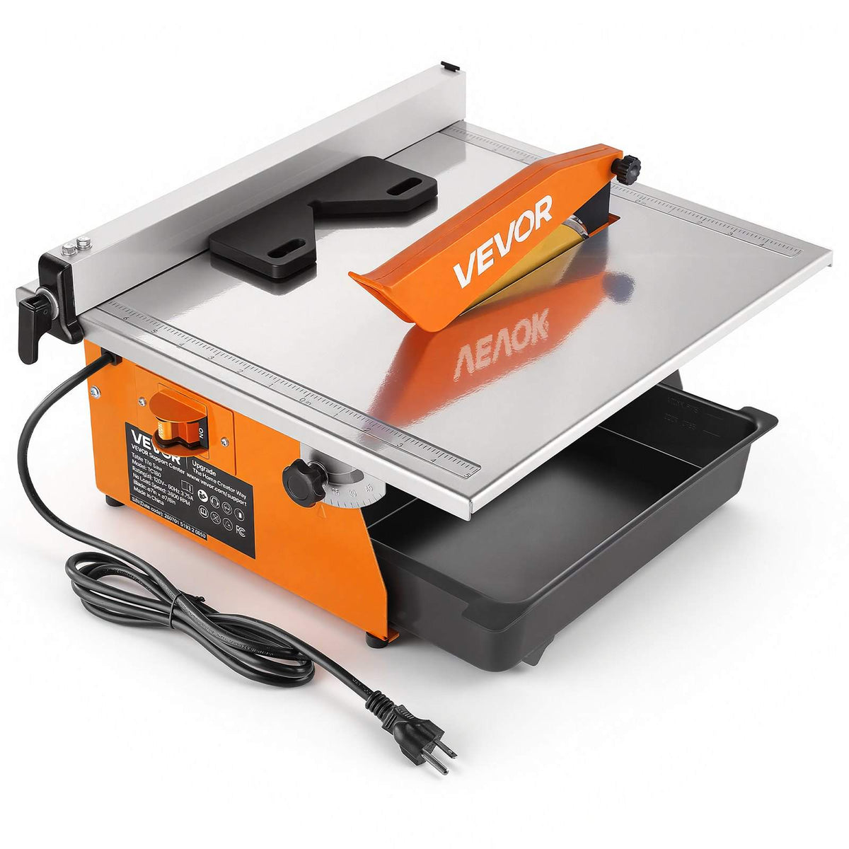 Wet Tile Saw 7 Inch 65Mn Steel Blade 3600 RPM Tile Cutter Wet Saw, for Cutting Tiles and Stones, 0-45° Adjustable Bevel Cut, Powerful Motor, Detachable Water Reservoir, for DIY Enthusiasts