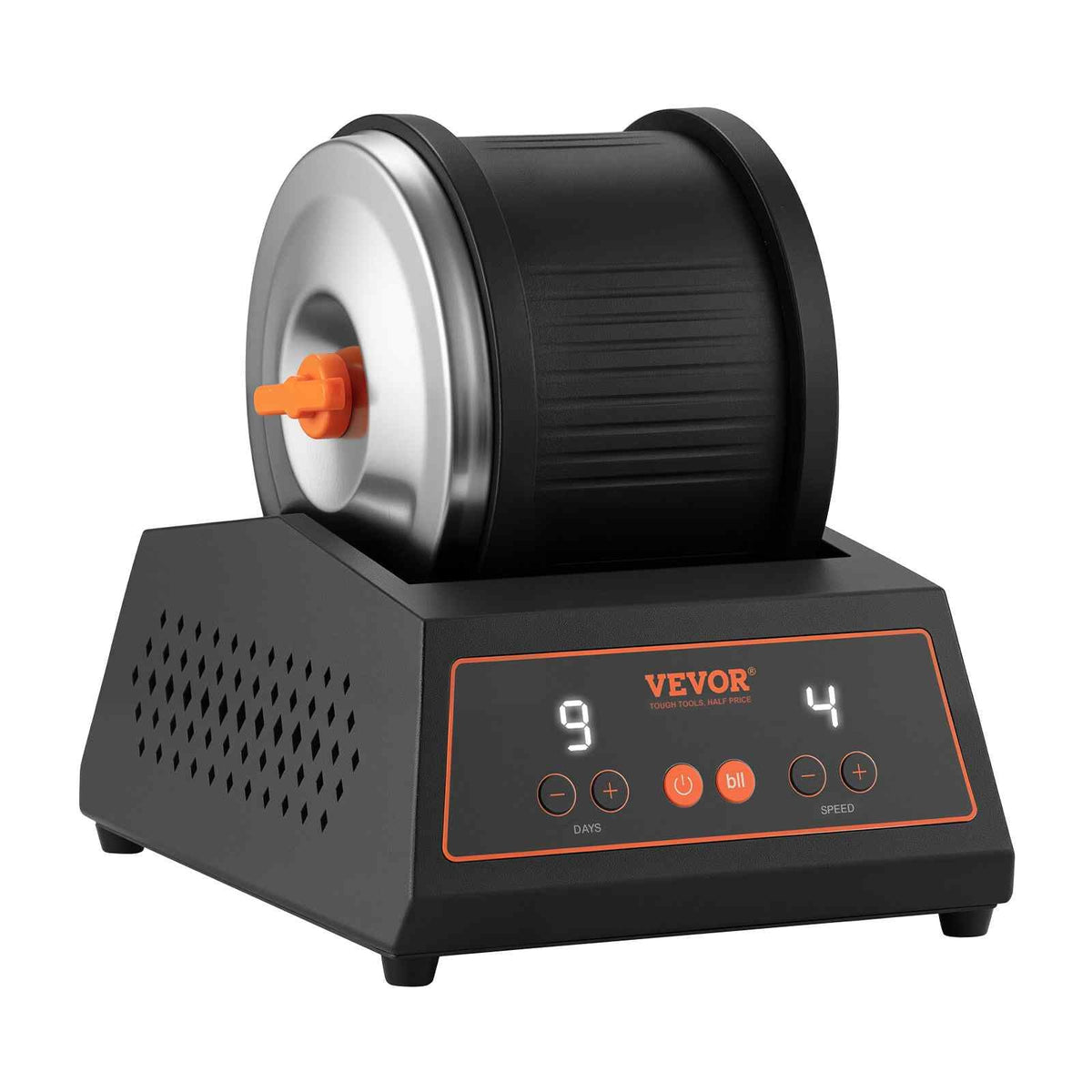 Rock Tumbler 4 lbs Large Barrel 4 Speed Settings Rock Polishing Kit, for Adults Beginners and Hobbyists, 9-Day Polishing Timer, Double Barrel, Large Capacity, Rock Polisher Kit with Adapter