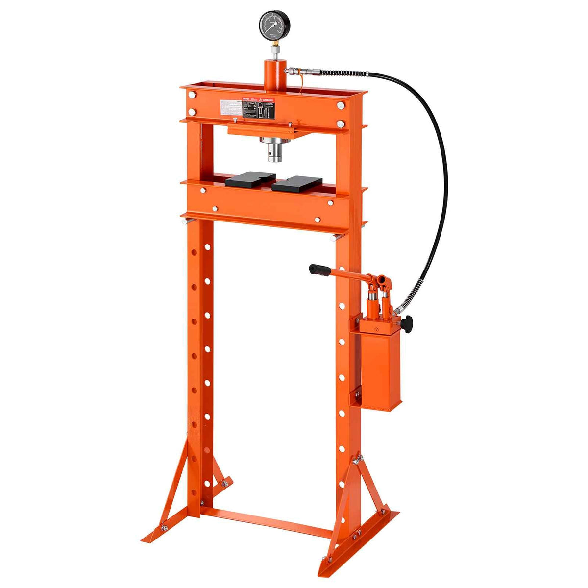20-Ton Hydraulic Shop Press, H-Frame Garage Floor Shop Press with Two-Speed Pump & Gauge, Heavy-Duty Steel Adjustable Hydraulic Press for Bending, Straightening, Pressing U-Joints & Bearings