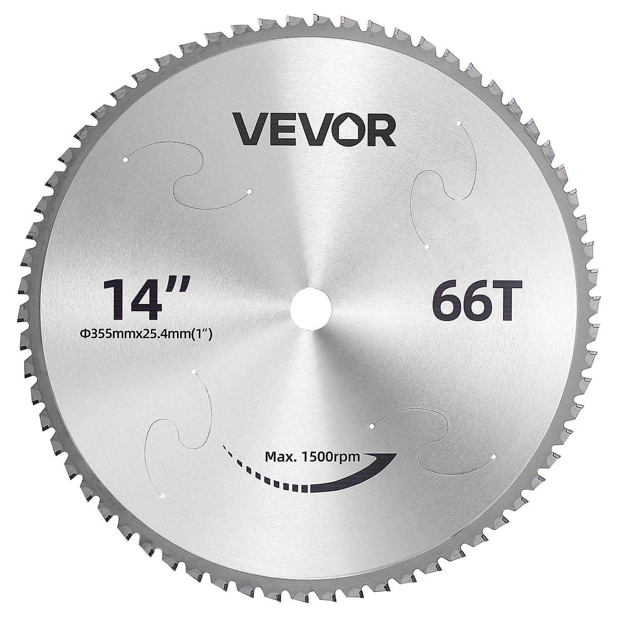 Chop Saw Blade 14-in 66 Teeth Cermet-Tipped Metal Cold Cutting Blade, Compatible with Chop Saws, 4000 Cuts, Cutting Smooth Surfaces with No Burrs, Noise Reduction and Heat Dissipation Holes